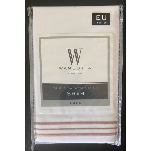 NIB Wamsutta Triple Baratta Stitch Euro Sham - Honey - Picture 3 of 3